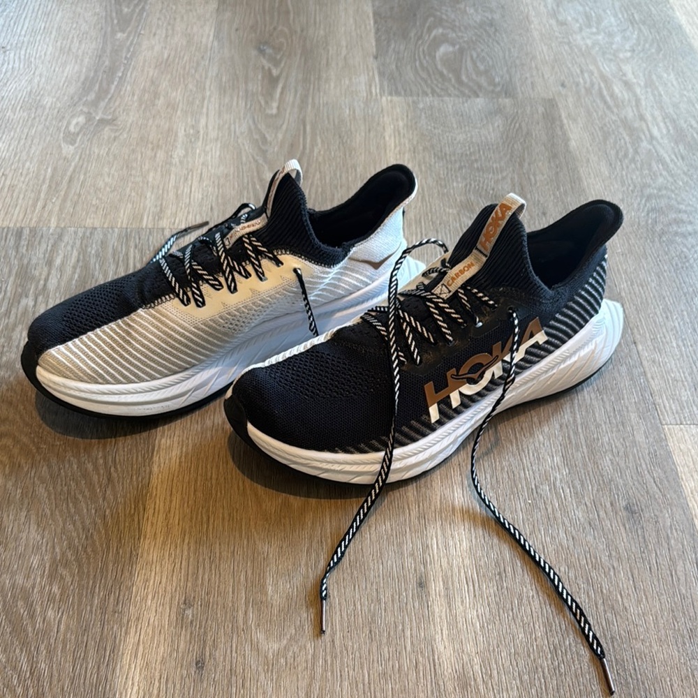 Hoka Men's Black and White Running Shoes